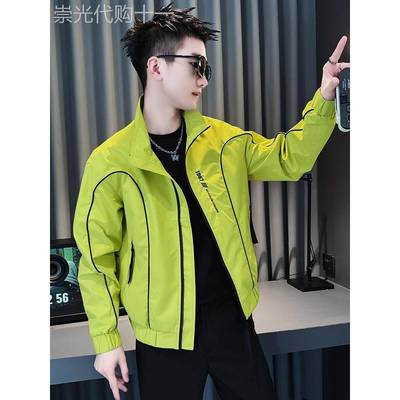 潮牌春秋季高级感夹克男款休闲上衣新款潮流帅气痞帅炸街百搭外套