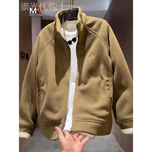 高端摇粒绒外套男士2025新款秋冬季加厚加绒保暖拉炼休闲夹克男款