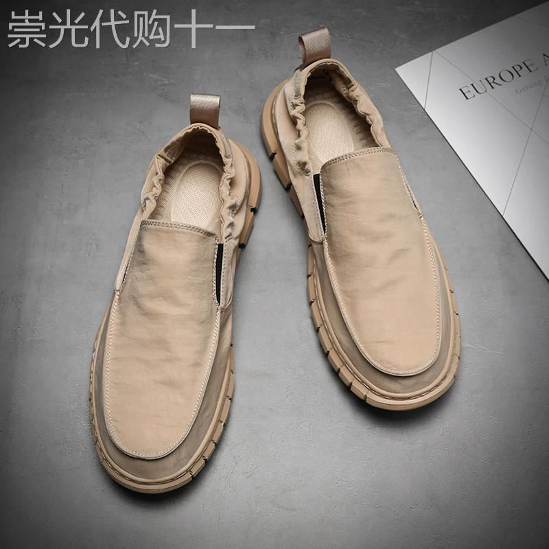 男鞋子夏季透气2026新款一脚蹬老北京布鞋软底板鞋休闲帆布鞋男款