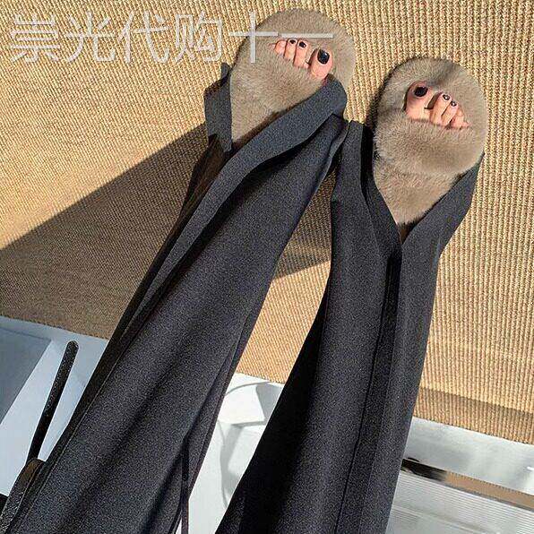 开叉窄版阔腿裤女2025秋冬新款小个子垂感高腰直筒软糯微喇长裤潮