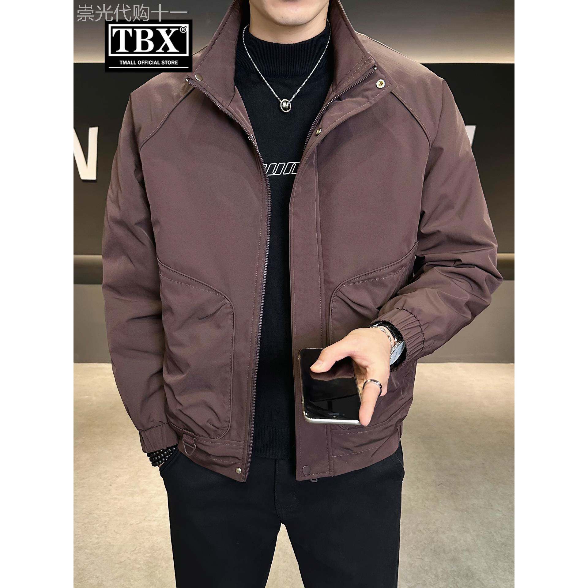 高端二棉立领外套男士2025新款春秋冬季夹棉加厚保暖夹克棉服男款