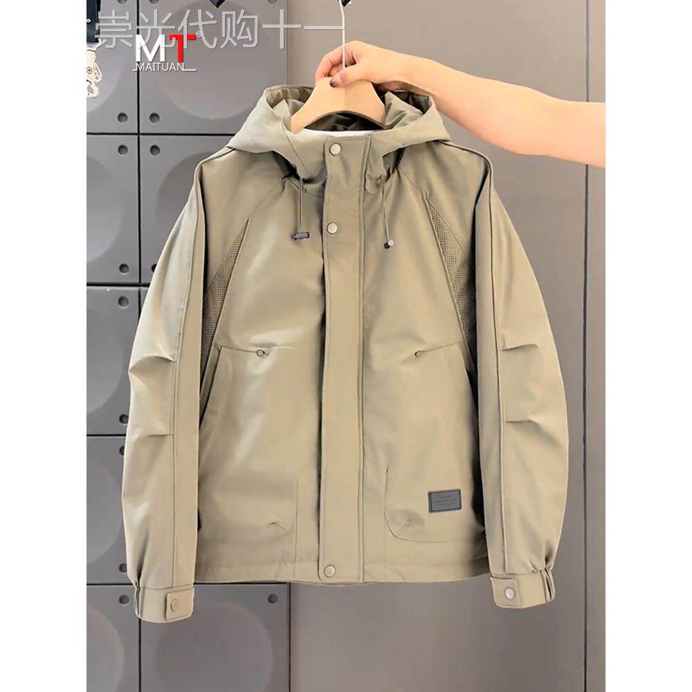 高端二棉冲锋衣外套男士2025新款爆款秋冬季夹克男款夹棉加厚棉服