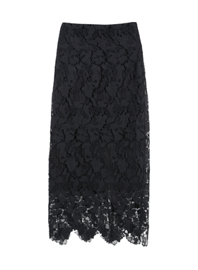 DENGDAHA「露丝花语」优雅性感风 立体蕾丝长款半身裙HBZW800259