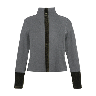 DENGDAHA「流光梦境」格丝绒撞色高领打底长袖 上衣HBZXP710189