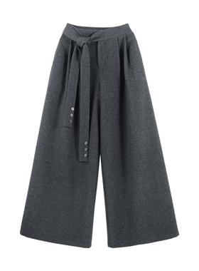 DENGDAHA「天际行者」老钱风修身气质百搭阔腿裤HBZW800135