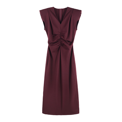 「南韩佳人」收腰褶皱显瘦无袖假背心连衣裙女士SHBZXP641361