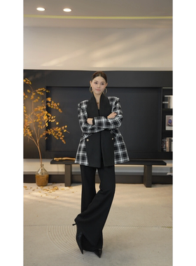 DENGDAHA「莫妮卡卡」法式风 气质撞色领小香风外套HBZXP720050