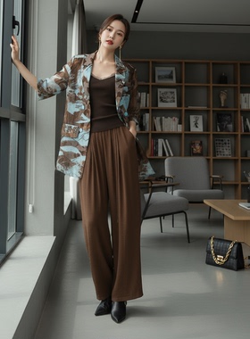 2025夏季新款气质百搭高腰显瘦阔腿休闲裤长裤SHBZW651641