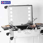 OBOX化妆箱专业跟妆箱24寸带灯镜子支架拉杆箱化妆师专用跟妆箱子