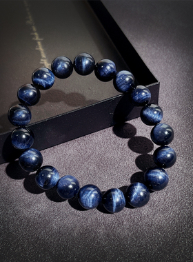 「蓝色星球」 收藏7A级南非天然蓝虎眼石手串 男女情侣款小众手链