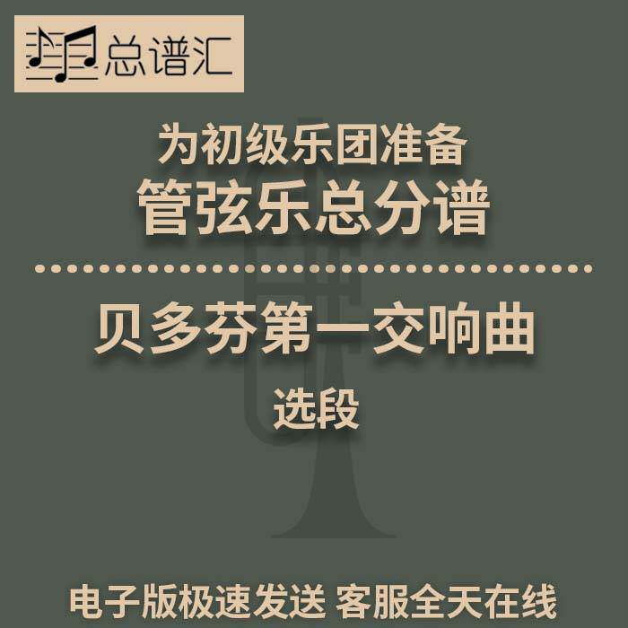 初级乐团3级 管弦乐 贝多芬第一交响曲选段 交响乐 总谱分谱MP3
