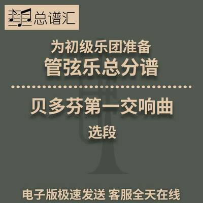 初级乐团3级 管弦乐 贝多芬第一交响曲选段 交响乐 总谱分谱MP3