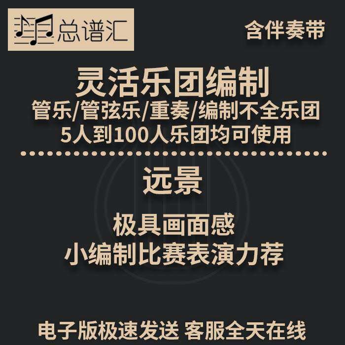 远景 小编制比赛表演力荐 4级 灵活乐团编制 管乐 总分谱 MP3