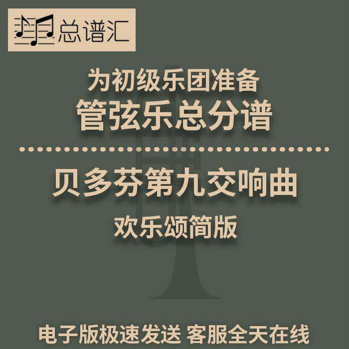 贝多芬第九交响曲 欢乐颂 初级乐团 3级管弦乐交响乐总谱分谱MP3