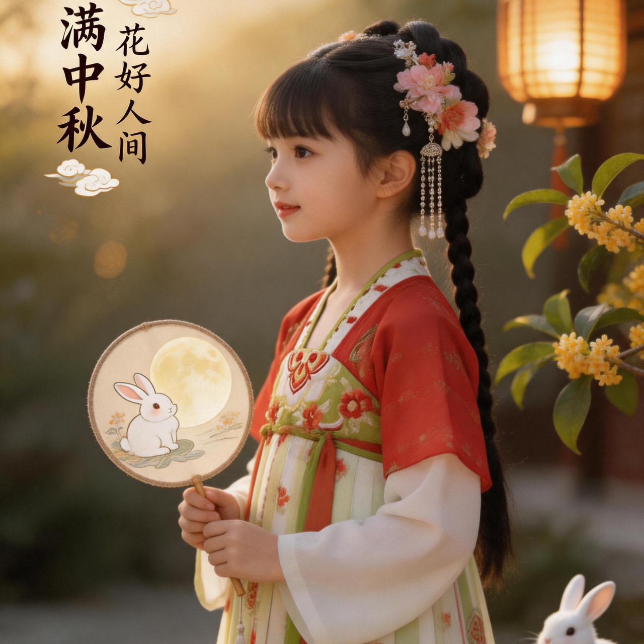 幼儿园中秋节绝美汉服女童中国风