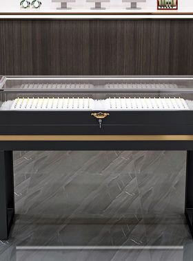 2025器用公列柜烤漆超亮钢璃饰展珠宝示柜玉产品商司陈带灯化玻首