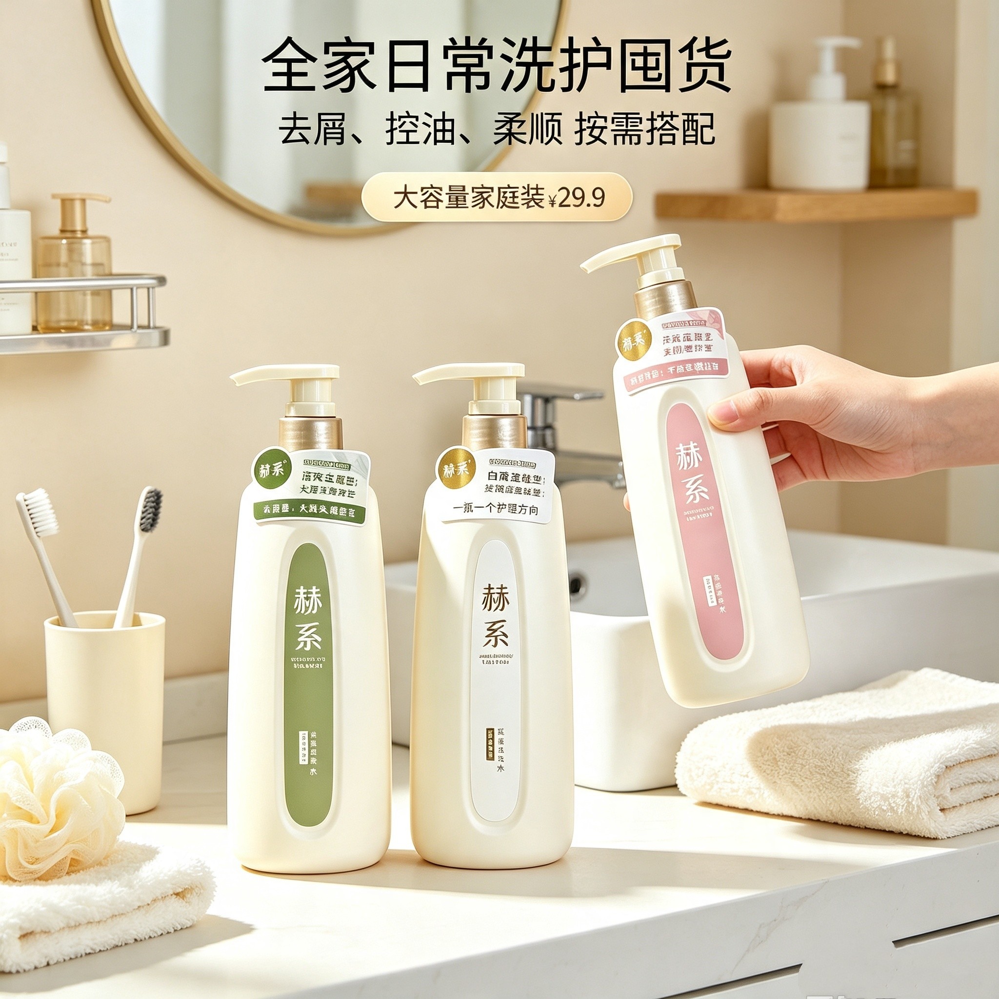 赫系洗发水去屑净澈头屑控油蓬松清爽头皮改善头痒大容量洗发露