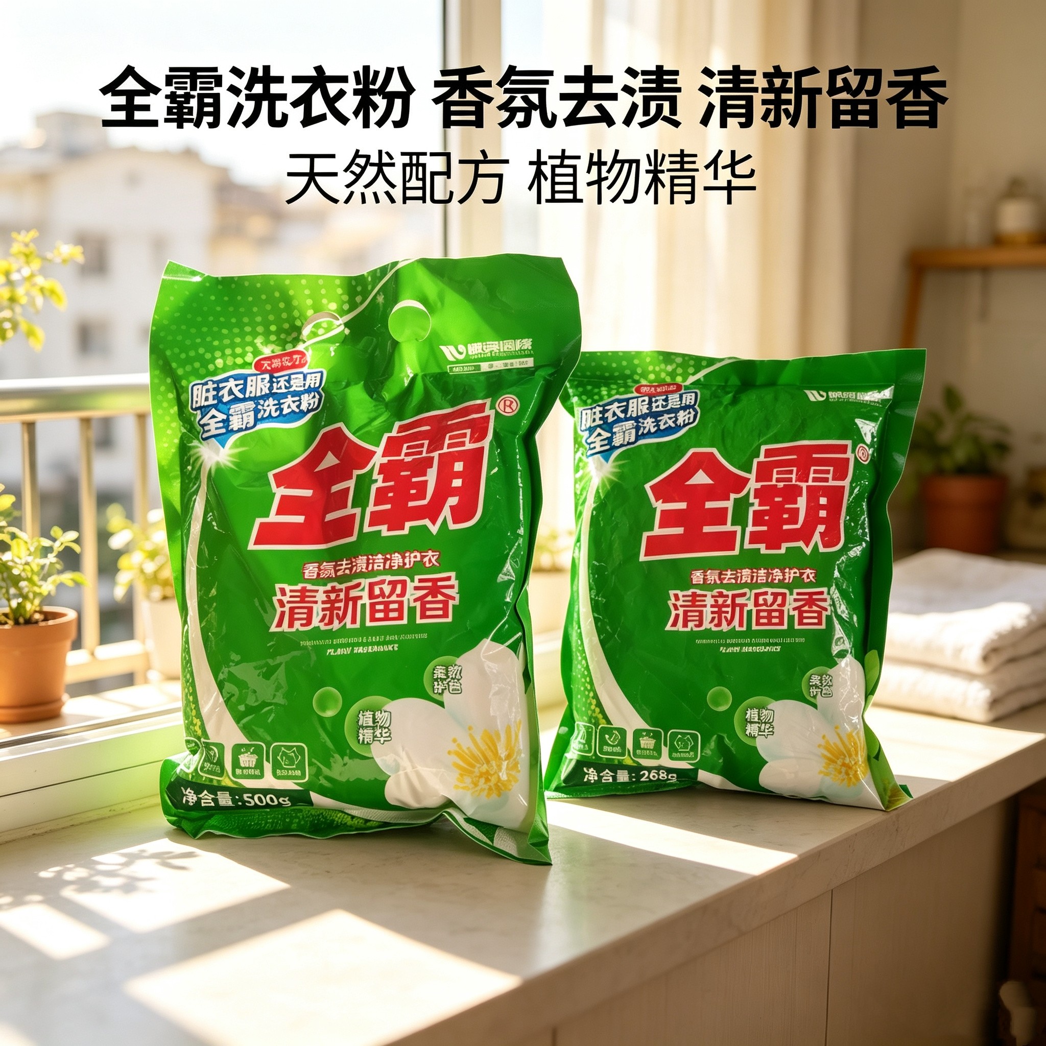 全霸洗衣粉天然植物精华香氛去渍洗衣粉