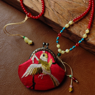 中国风旗袍中式手工刺绣老绣香囊香包香袋香袋香包孤品项链荷包