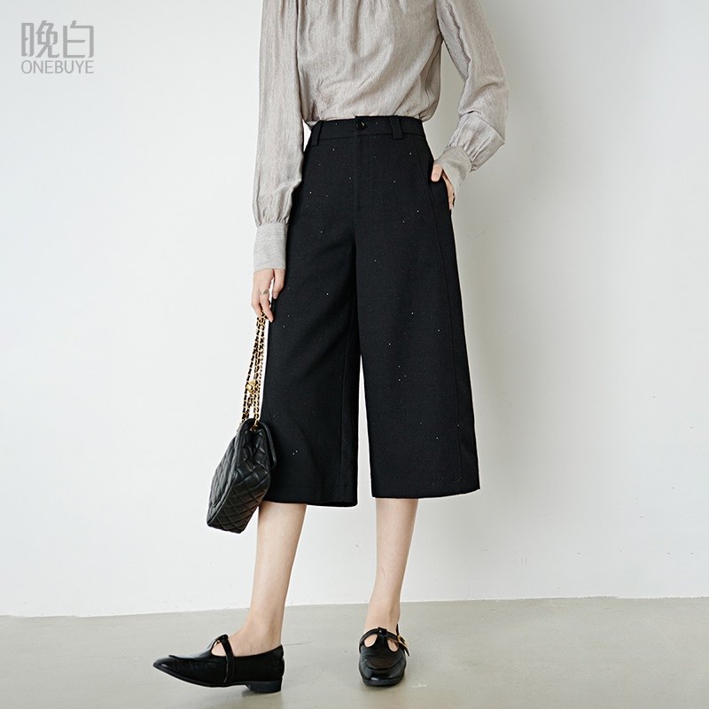 晚白【极简通勤显瘦遮肉】2026春季新款小个子经典高腰阔腿裤女,女装/女士精品,休闲裤,淘宝优惠券,粉丝福利购,淘宝优惠卷