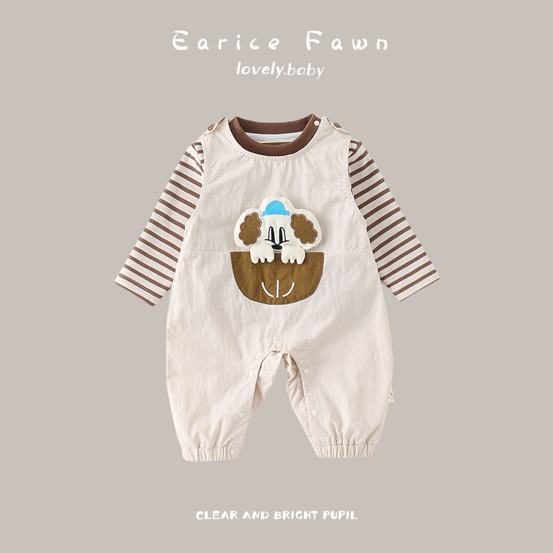 婴儿衣服秋季男女宝宝可爱套装春秋装满月百天哈衣外出两件套长袖