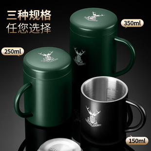 304不锈钢马克杯保温杯带盖带勺办公咖啡杯奶茶杯家用喝水杯定制