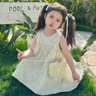 纱裙连衣裙女童休闲夏季 韩范甜美夏装 高级感流行亲肤时尚 舒适经典