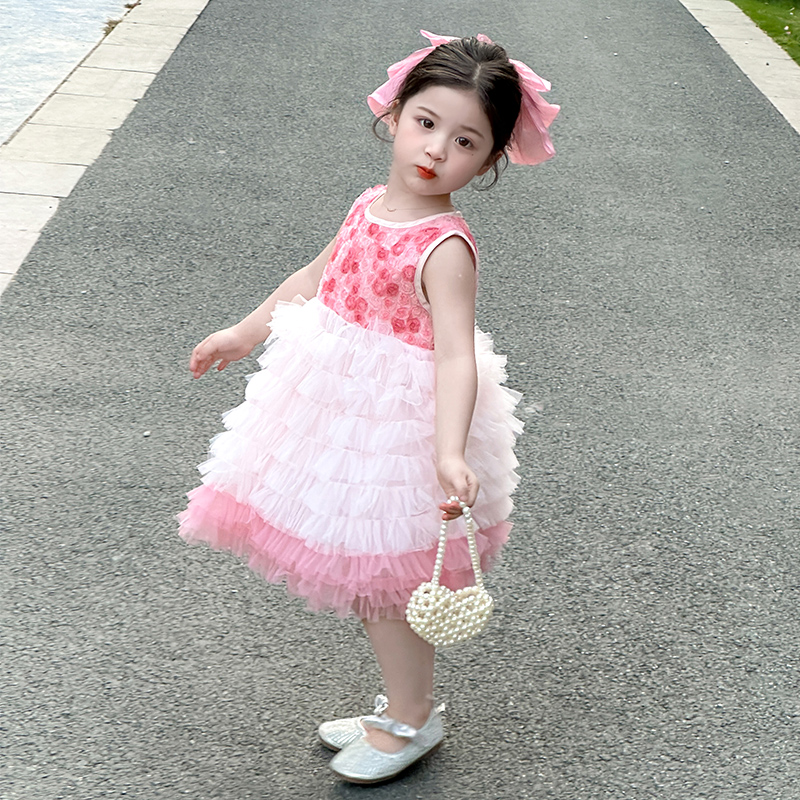 儿童连衣裙夏纱裙高级感夏季潮款夏装精致韩版潮宝夏天女孩潮服