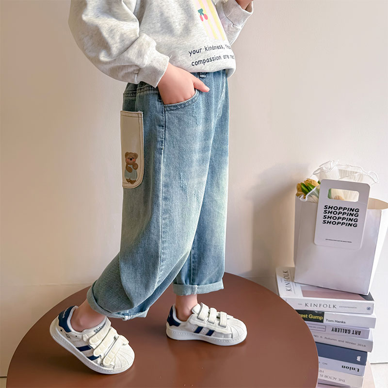 女小童牛仔裤春秋小脚裤女宝潮装小朋友时髦女生舒适百搭舒服女童