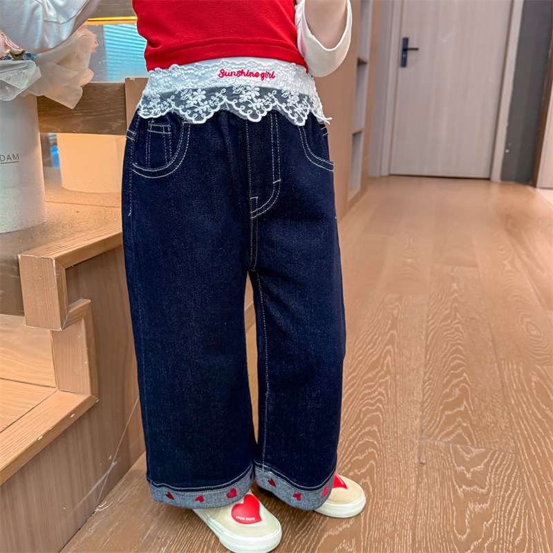 牛仔裤女2025新款儿童网红ins风童装百搭潮服潮款服饰经典甜美
