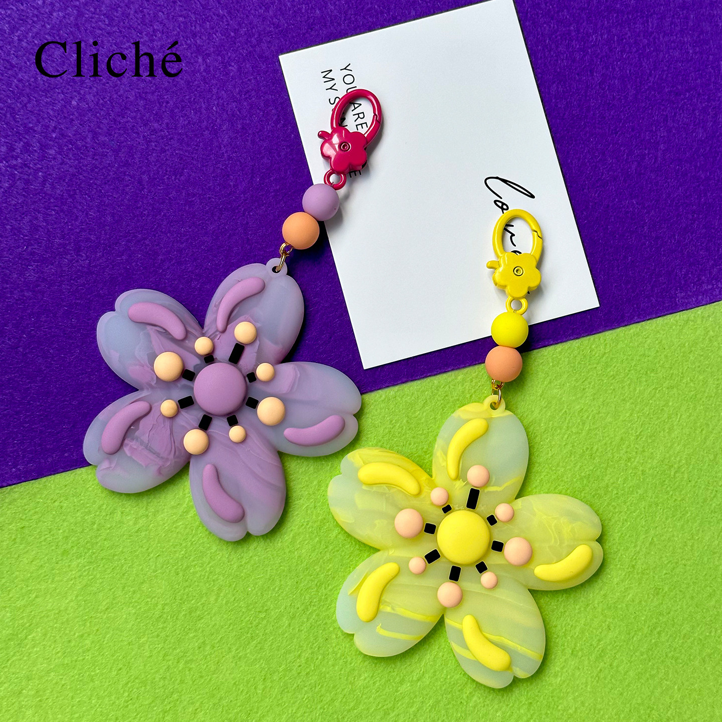 CLICHE 手机壳原创个性时尚女生包包钥匙挂饰车挂饰硅胶樱花挂饰