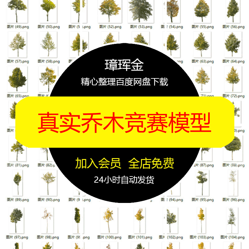 PS植物景观秋季素材库免扣竞赛真实乔木高清png贴图园林模型hb45