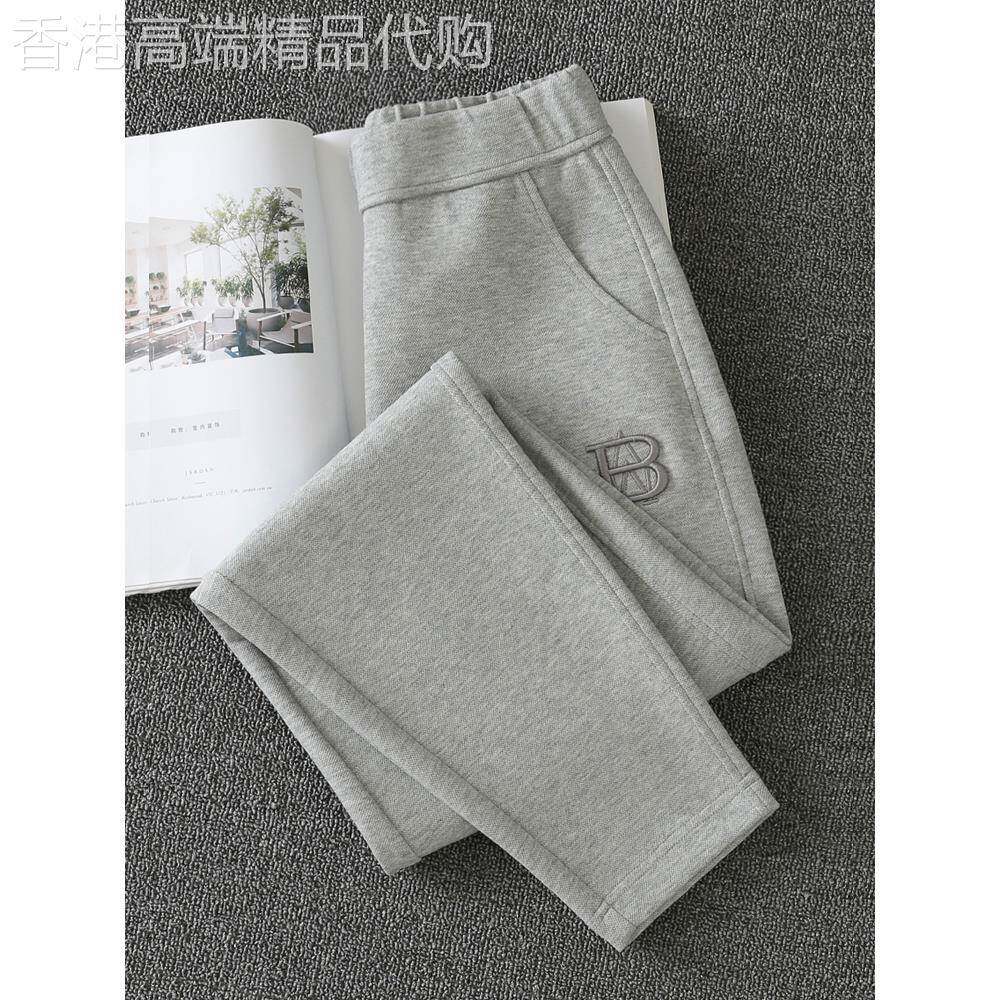 欧洲站2025新款休闲运动裤女哈伦裤加绒卫裤春秋款女裤灰色裤子男
