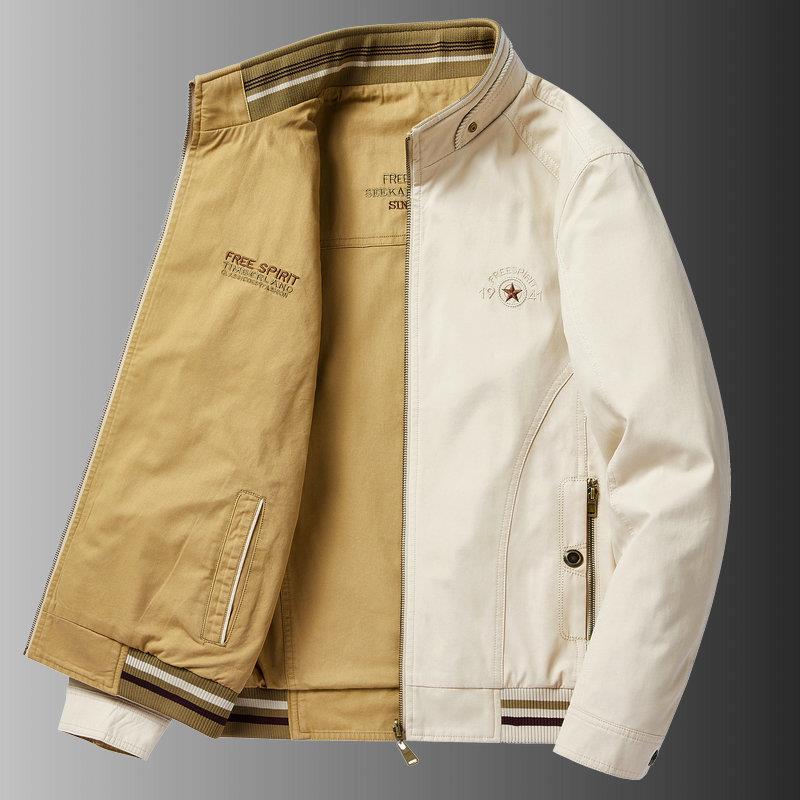 S.F Marceau~出口法国~轻奢高端！双面穿夹克男纯棉立领外套商务