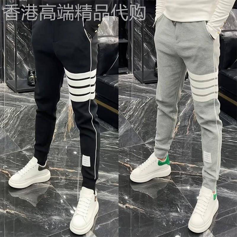 休闲卫裤男经典款辑明线四道杠修身束脚裤春夏时尚百搭潮流运动裤