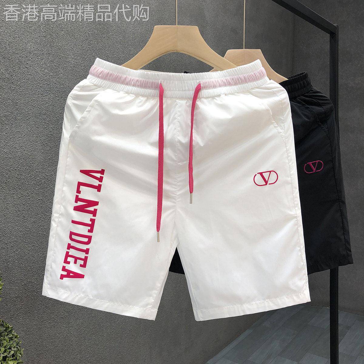 奢牌经典款！潮牌白色薄款休闲短裤男帅气五分裤夏季新款休闲短裤