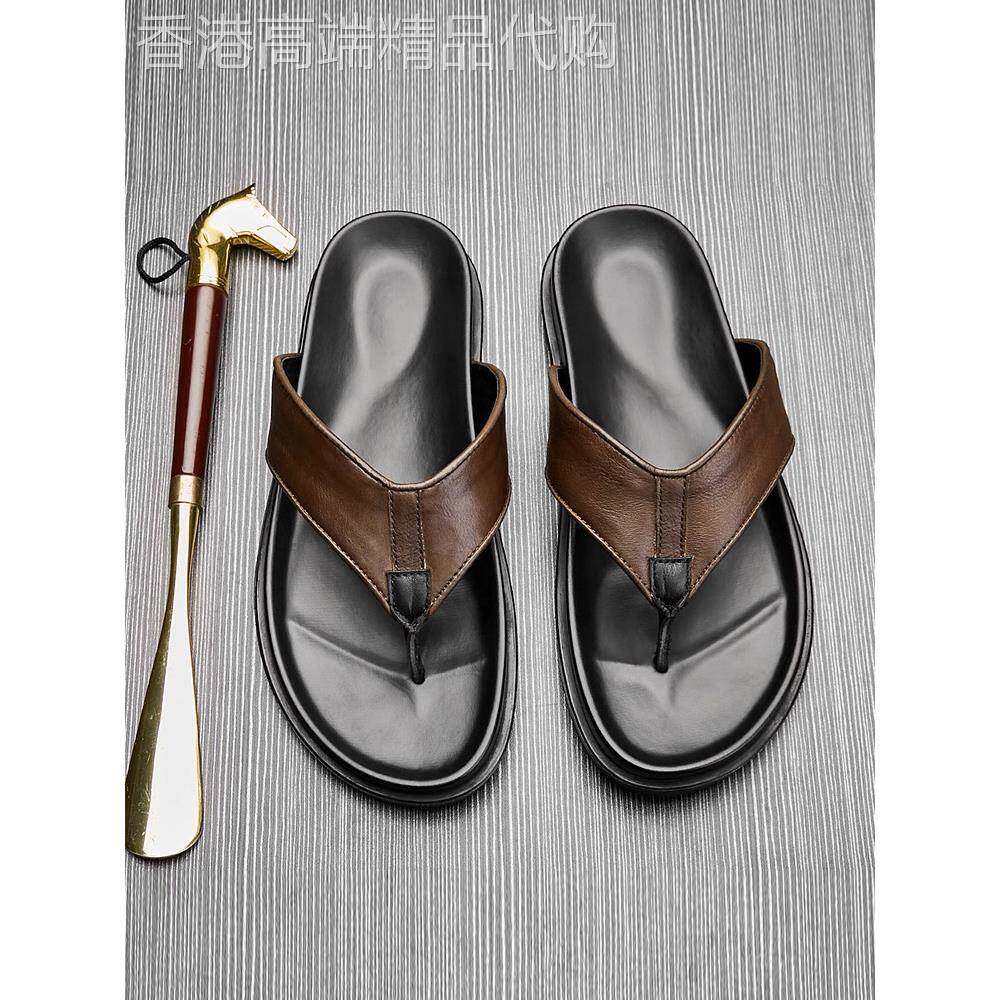 高端人字拖真皮拖鞋2026夏季户外防滑沙滩鞋男士休闲外穿个性凉拖