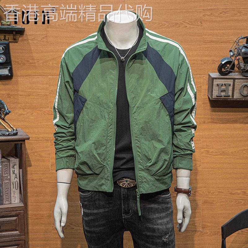 外套男款春秋季潮牌宽松立领拼色短款夹克男士高级感简约休闲上衣