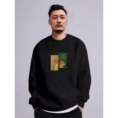 2025新款潮牌卫衣男圆领秋冬季加绒加厚纯棉宽松百搭休闲上衣大码