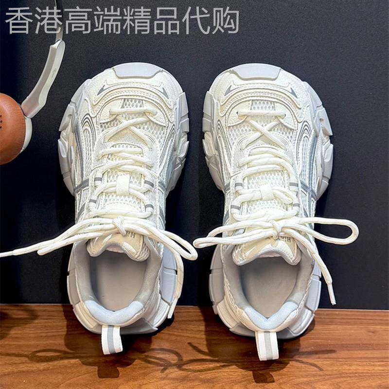 香港欧洲站透网运动休闲运动鞋2026新款超轻厚底巨好看的老爹鞋女