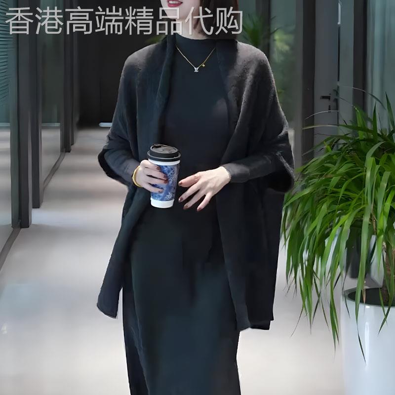 洋气优雅通勤风灰色披肩外套女2025秋季新款宽松时尚高级百搭长袖