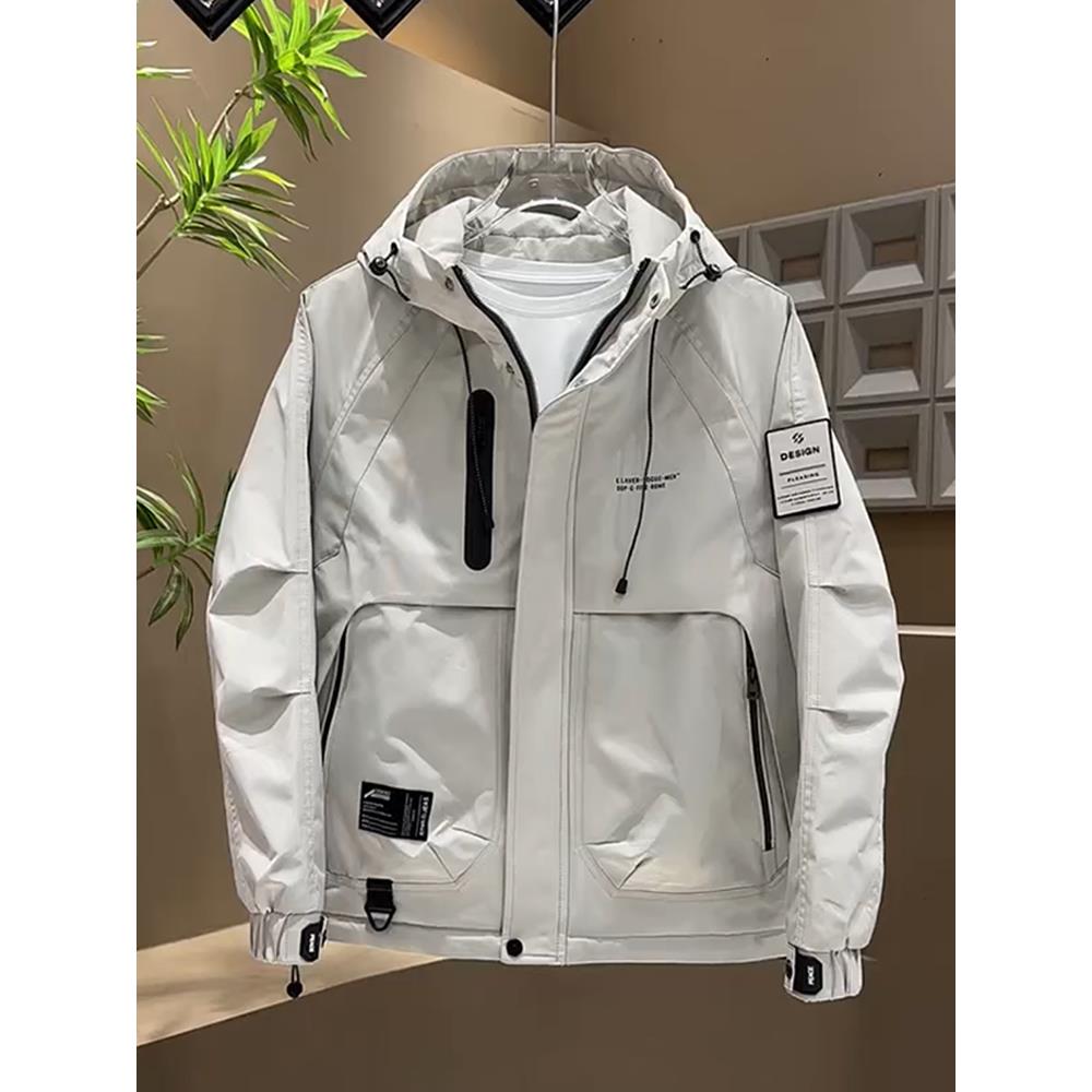 TWG二棉外套男士冲锋衣2025新款连帽棉服冬季保暖痞帅工装夹克男