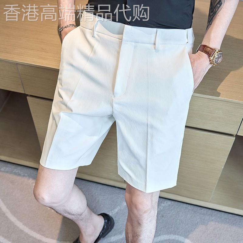 男士西装短裤2026新款夏季冰丝高级感四分五分收缩腰休闲西装裤子