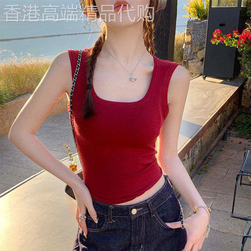 2026超火内搭背心女红色吊带工字打底上衣绝美漂亮无袖上衣夏外穿