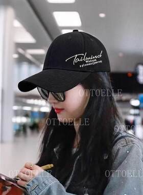 OTTOELLE刘亦菲同款棒球帽女夏季刺绣硬顶大头围显脸小宽簷鸭舌帽