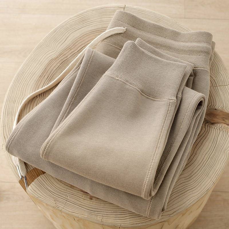 MAROLIO~瑞士进口！380g重磅 灰褐色宽松运动裤男休闲束口卫裤