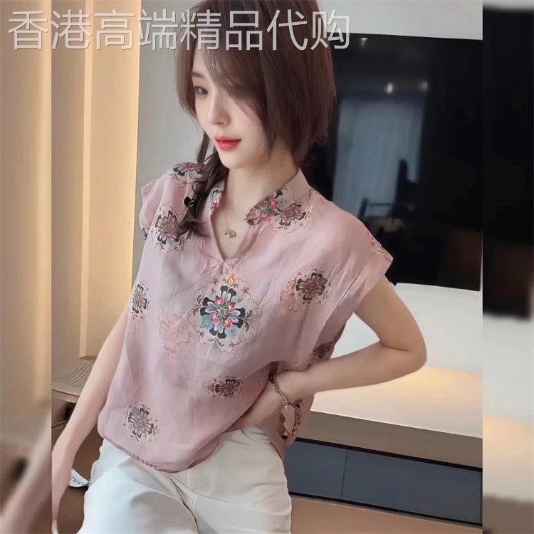 新中式气质碎花短袖衬衫女夏季2026新款设计感超好看时尚减龄小衫