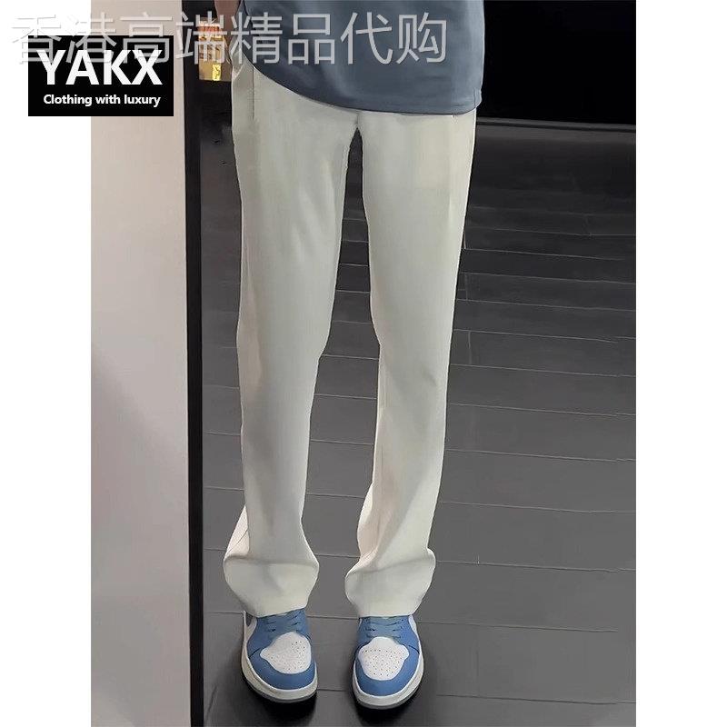 高端白色冰丝西裤男款夏季薄款2026新款高级感西装裤男士休闲裤子