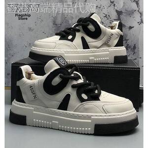 高底欧洲男鞋厚底白鞋2025新黑白熊猫内增高休闲运动鞋trbottom品