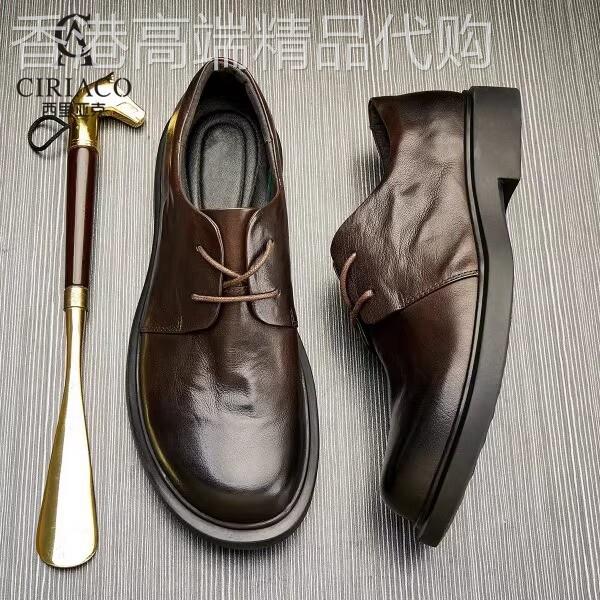 CIRIACO高端奢侈品牌男鞋英伦真皮厚底商务休闲皮鞋男结婚新郎鞋